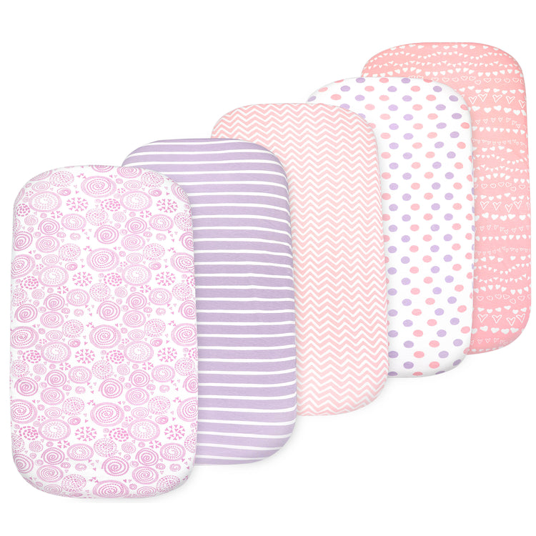 Bassinet sheet, 5 pack, Pink