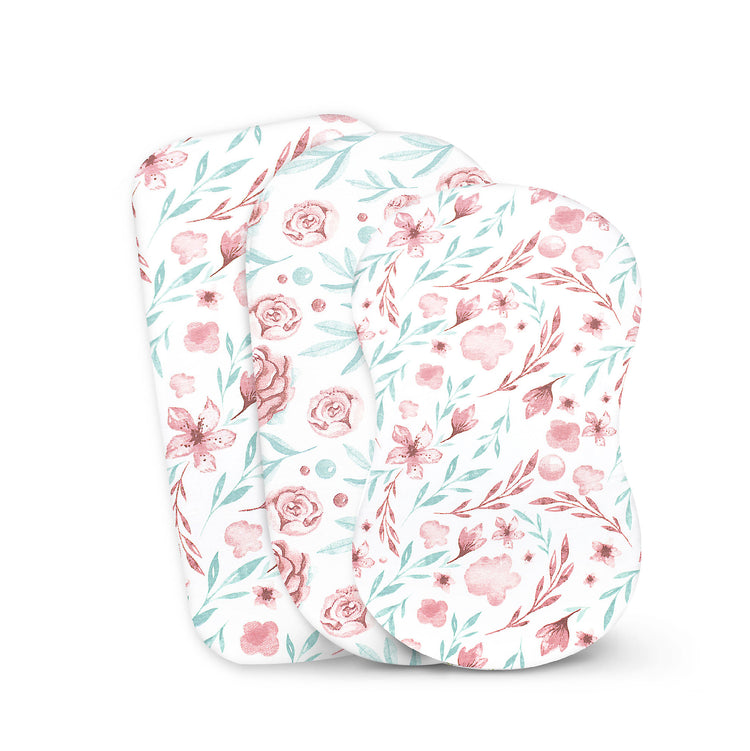 Bublo Baby Bassinet Sheet Set for Boy and Girl, 2 Pack, Universal Fitted for Oval, Hourglass & Rectangle Bassinet Mattress, Fitted Sheets Size 32 x 16 x 4 Inches, Floral