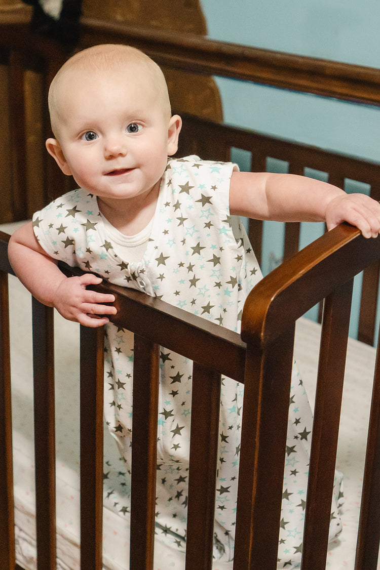 Bublo Baby Baby Wearable Blanket, Cotton Sleep Sacks for 6-12 Months, 2 Pack Unisex Sleeping Bag Sack, Medium Size, 2-Way Zipper, 0.5 Tog Breathable Cotton, Aqua