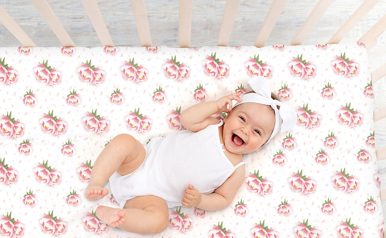 Bublo Baby Bassinet Sheet Set for Boy and Girl, 3 Pack, Universal Fitted for Oval, Hourglass & Rectangle Bassinet Mattress, Fitted Sheets Size 32 x 16 x 4 Inches, Floral