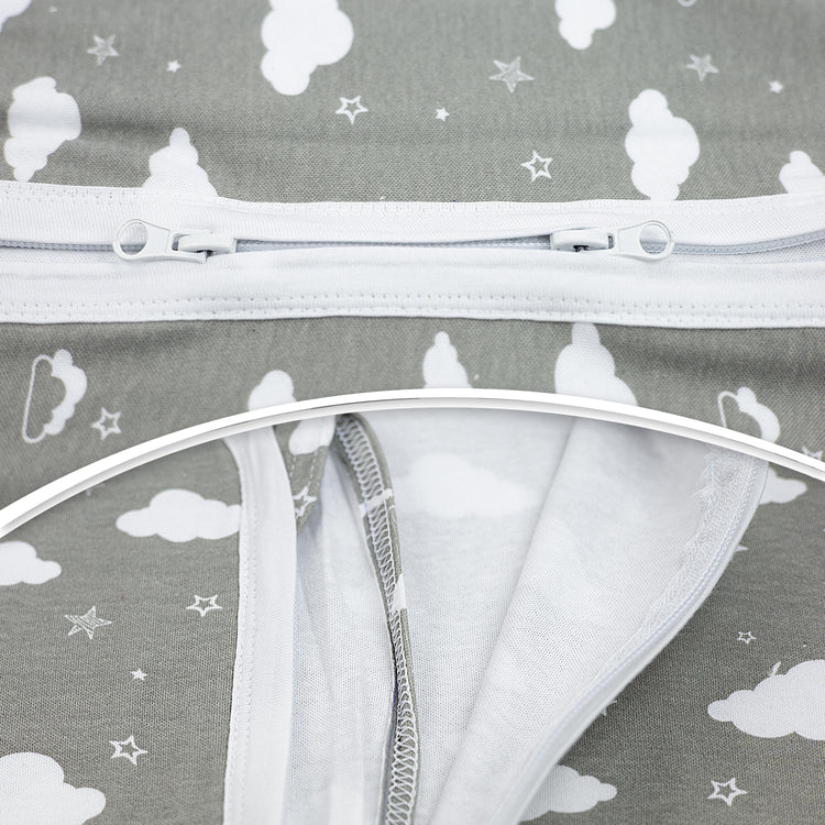 Bublo Baby Wearable Blanket, Cotton Sleep Sacks for 6-12 Months, 2 Pack Unisex Sleeping Bag Sack, Small Size, 2-Way Zipper, 0.5 Tog Breathable Cotton, Grey