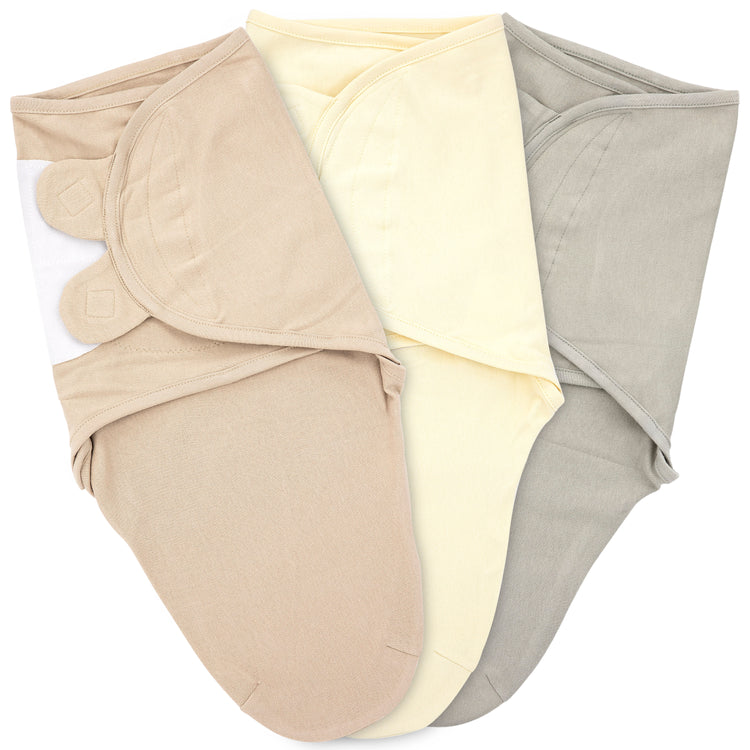 Bublo Baby Swaddle Blanket Boy Girl, 3 Pack Small-Medium Size Newborn Swaddles Preemi Size , Infant Adjustable Swaddling Sleep Sack, Solid