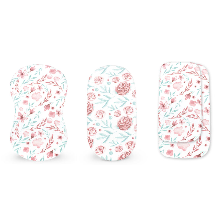 Bublo Baby Bassinet Sheet Set for Boy and Girl, 2 Pack, Universal Fitted for Oval, Hourglass & Rectangle Bassinet Mattress, Fitted Sheets Size 32 x 16 x 4 Inches, Floral