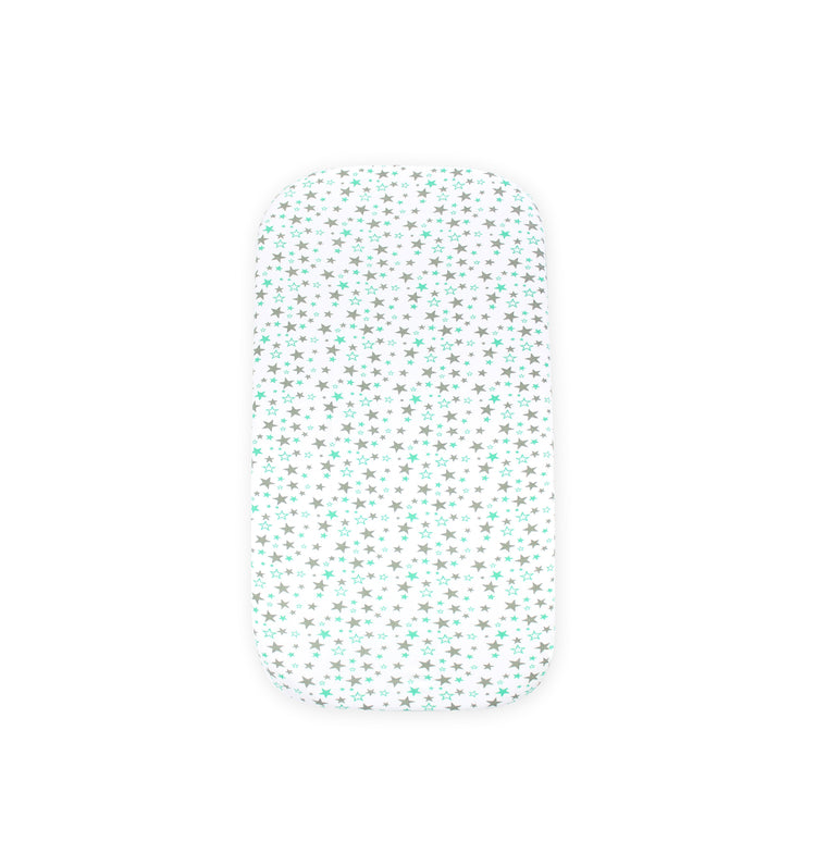 Bublo Baby Bassinet Sheet Set for Boy and Girl, 3 Pack, Universal Fitted for Oval, Hourglass & Rectangle Bassinet Mattress, Fitted Sheets Size 32 x 16 x 4 Inches, Aqua