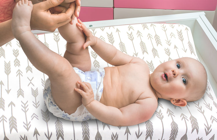 Bublo Baby Changing Pad Cover Sheets Set, 2 Pack, Universal Fitted Changing Table Covers for Boys and Girls, Comfortable Cozy Cradle Sheets, Breathable Soft Jersey Cotton, Fitted 32x15x5 Inches Pads, Grey